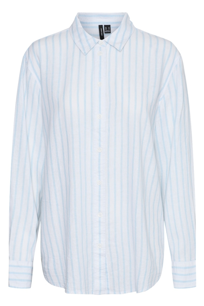 VMLINN LS SHIRT WVN NOOS 10305085 SNOW WHITE/AIRY BLUE